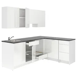 IKEA KNOXHULT(994.045.54) кутова кухня, глянсовий / білий