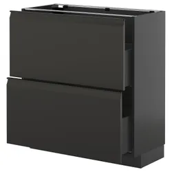 IKEA METOD / KNIVSHULT(895.882.33) стояча шафа з 2 ящиками, Чарнозарій/upplöv матовий антрацит