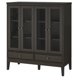 IKEA IDANÄS(604.960.31) шафа зі скляними дверцятами, темно-коричневі плями