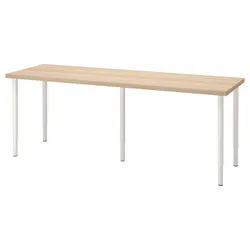 IKEA LAGKAPTEN / OLOV(494.176.34) стол письменный, под беленый дуб / белый