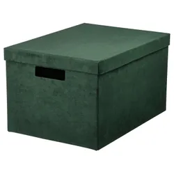 IKEA GJÄTTA(205.996.77) Контейнер с крышкой, Темно -зеленый бархат