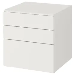 IKEA SMÅSTAD / PLATSA(993.875.21) комод, 3 ящика, белый / белый
