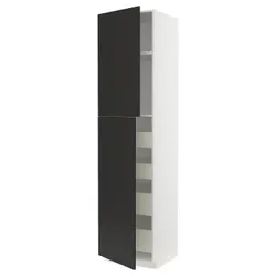 IKEA METOD / MAXIMERA(294.983.39) висока шафа на 2 двері/4 ящика, білий/матовий антрацит Nickebo