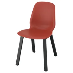 IKEA SKÅLSTA(196.081.21) стул, Пластиковый красный/сделанный из профилированного металла/черного серого