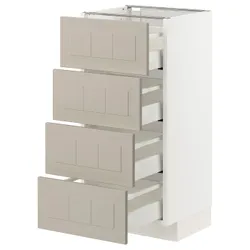 IKEA METOD / MAXIMERA (794.080.96) шафа ст 4фр / 4ч, білий / Stensund beige