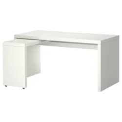 IKEA MALM (702.141.92) Письменный стол с выдвижной панелью, коричневое пятно, шпон