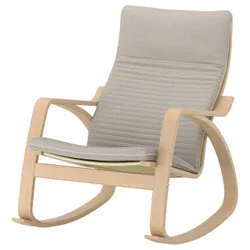 IKEA POÄNG(194.292.66) крісло-гойдалка, білий дубовий шпон / Кніса світло-бежевий