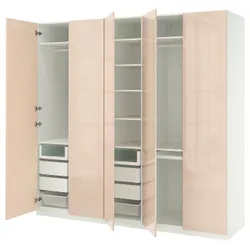 IKEA PAX / FARDAL(695.908.16) Комбінація гардеробу, білий/легкий -orange глос