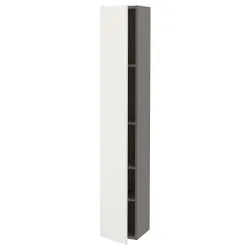 IKEA ENHET(193.224.73) высокий шкаф 4 полки/дверь, серый / белый