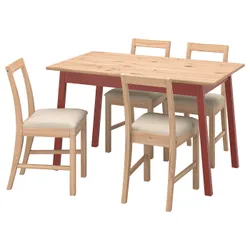 IKEA PINNTORP / PINNTORP(694.844.63) стол и 4 стула, светло-коричневое пятно красное пятно/каторп светло-коричневое пятно