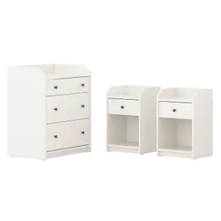 IKEA HAUGA(594.833.84) Комплект меблів для спальні 3 шт, білий