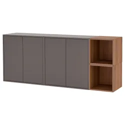 IKEA EKET(294.927.47) сочетание навесных шкафов, темно-серый/орех
