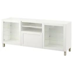 IKEA BESTÅ (994.289.70) Тумба під телевізор з ящиками, білий Sindvik / Hanviken / Stubbarp beige