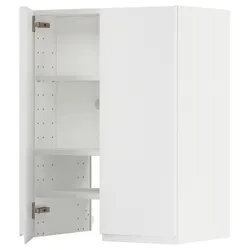 IKEA METOD(895.045.49) шафа карнизна з полицею/дверцями, білий/Voxtorp матовий білий
