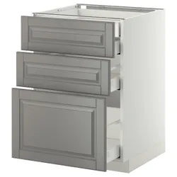 IKEA METOD / MAXIMERA(999.139.85) sz stj 3fr / 2n / wed / w szu, білий / Bodbyn сірий