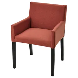 IKEA MÅRENÄS(595.143.90) крісло з підлокітниками, чорний/Гуннаред червоно-коричневий