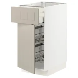IKEA METOD / MAXIMERA(194.545.95) stj шафа / корзина др / ящик / двері, білий / Stensund beige