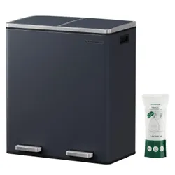 Антрацит мусор корзин 2 камеры x 30l