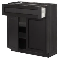 IKEA METOD / MAXIMERA(294.562.16) верхний ящик / 2 двери, черный / Lerhyttan черная морилка