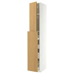 IKEA METOD / MAXIMERA(696.019.09) SZA WYSIE Z 1DRZ/4SZU, Білий/Сінарп навколо дуба
