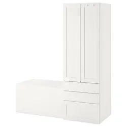 IKEA SMÅSTAD / PLATSA (394.312.30) стійка, біла біла рамка / з лавою