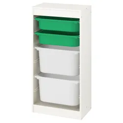 IKEA TROFAST(793.376.31) полка с контейнерами, белый / зеленый белый