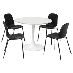 IKEA DOCKSTA / LIDÅS(795.090.62) стол и 4 стула, белый белый/черный/черный
