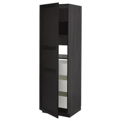 IKEA METOD / MAXIMERA(093.534.22) высокий шкаф с ящиками, черный/Lerhyttan черная морилка