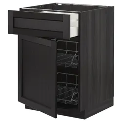 IKEA METOD / MAXIMERA(094.628.12) stj шафа / корзина др / ящик / двері, чорний / Lerhyttan чорний тонований