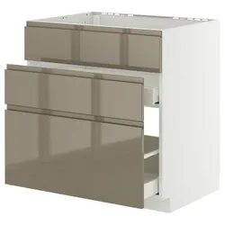 IKEA METOD / MAXIMERA(395.770.53) SZ ZL+3FR/2SZU, белый/voxtorp Gloss Dark -Brown