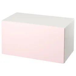 IKEA SMÅSTAD(293.891.56) лавка з контейнером для іграшок, білий/блідо-рожевий