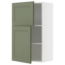 IKEA METOD(695.177.17) Настенный шкаф с полками/2 двери, Biały/Axstad Greya -green