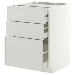 IKEA METOD / MAXIMERA(896.049.35) сз стж 3фр/2н/вд/ш сз, белый/Аспудден светло-серый