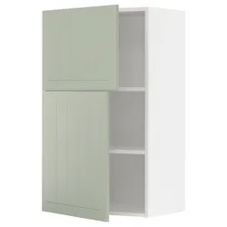 IKEA METOD(094.873.08) навесной шкаф с полками/2 двери, белый/Стенсунд светло-зеленый