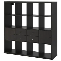 IKEA KALLAX(792.783.25) книжкова шафа на 4 вставки, чорно-коричневий