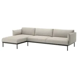 IKEA ÄPPLARYD (994.295.40) 4-местный диван с козеткой, Лейде светло-серый