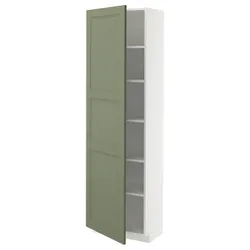 IKEA METOD(295.171.30) Высокий шкаф/полки, Biały/Axstad Greya -green