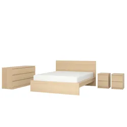 IKEA MALM(794.951.59) комплект мебели для спальни 4 шт., шпон дуба беленый