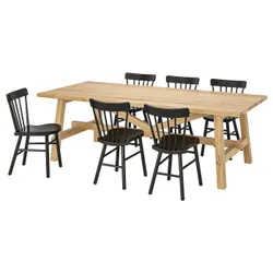 IKEA MÖCKELBY / NORRARYD(591.614.92) стол и 6 стульев, дуб / черный