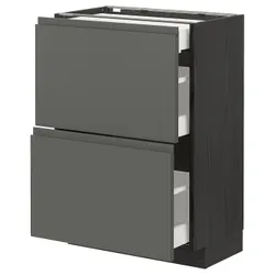 IKEA METOD / MAXIMERA(793.110.75) 2-дверный / 3-местный, черный/Воксторп темно-серый