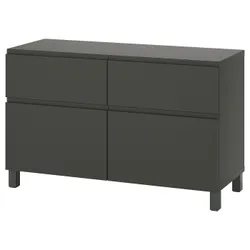 IKEA BESTÅ(095.080.56) комбинация полок с дверцей/ящиком, темно-серый/Västerviken/Stubbarp темно-серый