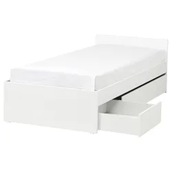 IKEA VIHALS(595.819.83) рама кровати с 2 контейнерами, Белый/Луру