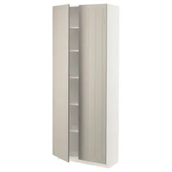 IKEA METOD(194.563.06) высокий шкаф/полки, белый / Стенсунд бежевый