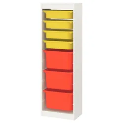 IKEA TROFAST (393.359.26) стелаж з контейнерами, білий / жовтий помаранчевий