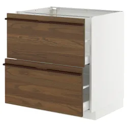 IKEA METOD / MAXIMERA(895.745.23) STJ 2FR/2W смотрит, Белый/стенста темно -коричневый пепельный шпон