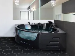 Угловая ванна Whirlpool Martinica 1550 x 1550 мм Черная Ванна со светодиодной подсветкой Черная угловая ванна