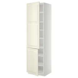 IKEA METOD(294.596.39) высокий шкаф с полками/2 дверцы, белый/кремовый Бодбин