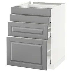 IKEA METOD / MAXIMERA(590.499.24) 4-дверный / 4-местный, белый / Бодбин серый