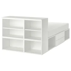 IKEA PLATSA (993.029.18) каркас кровати с 2 ящиками, белый / Фоннес