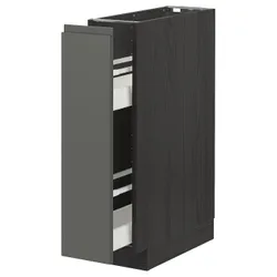 IKEA METOD(093.107.67) нижня шафа / висувні внутрішні кріплення, чорний / Voxtorp темно-сірий